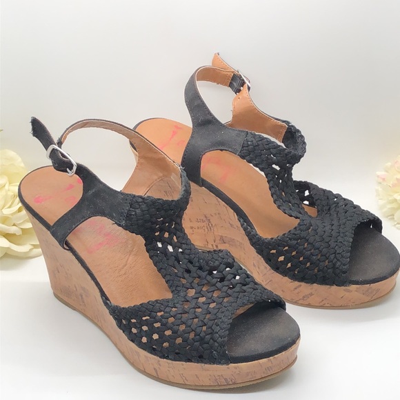 Jelly Pop “Mosaic” Black Wedges - Picture 13 of 16